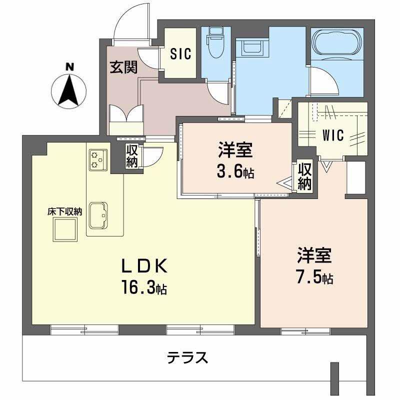 シャーメゾン コート(2LDK/1階)の間取り写真