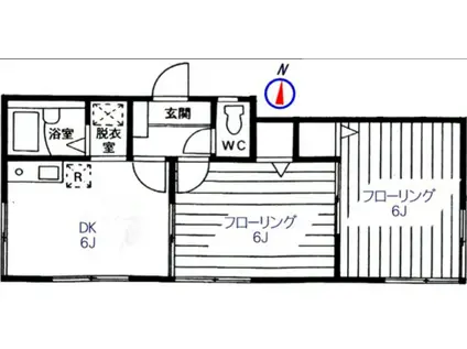 ローズコート(2DK/1階)の間取り写真