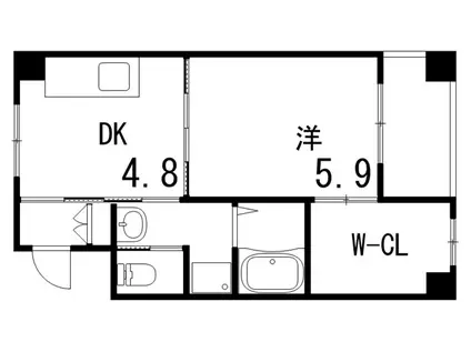 グランベール六甲(1SDK/2階)の間取り写真