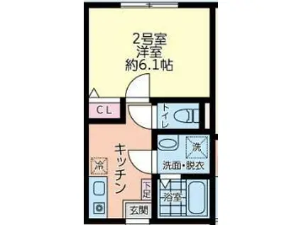 シティハイツ大道1丁目(1K/2階)の間取り写真