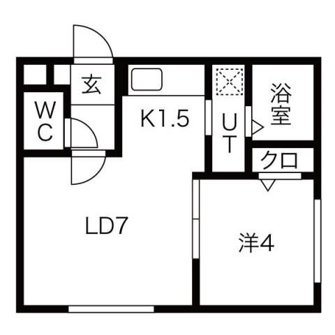 フェーラシュヴァル南円山(1LDK/2階)の間取り写真