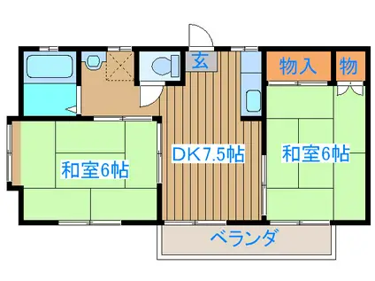 メゾン欅(2DK/2階)の間取り写真