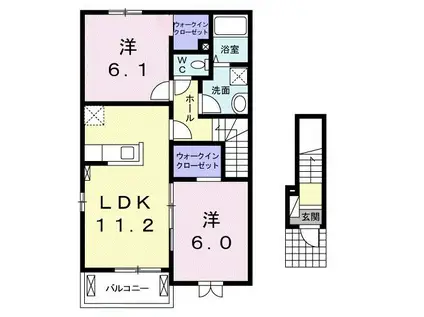 リバーサイドそれいゆI(2LDK/2階)の間取り写真