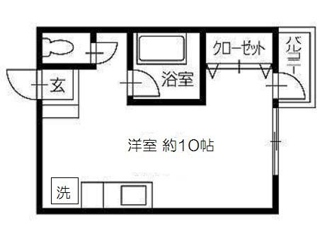 マキノ宮脇マンション(ワンルーム/2階)の間取り写真