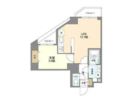 ウェルスクエア錦糸町サウス(1LDK/4階)の間取り写真