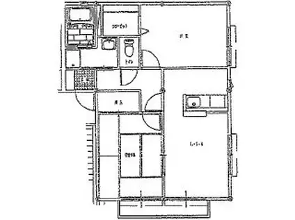 シャルムコートIII(2LDK/1階)の間取り写真