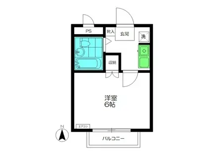 KEIコーポ(1K/2階)の間取り写真