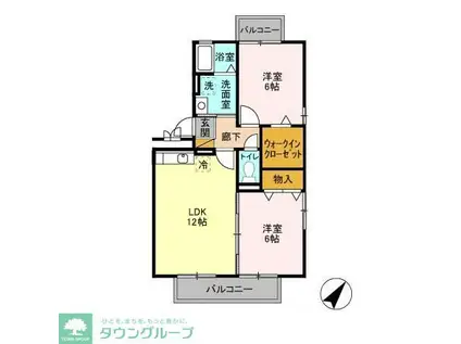 エトワールB(2LDK/2階)の間取り写真