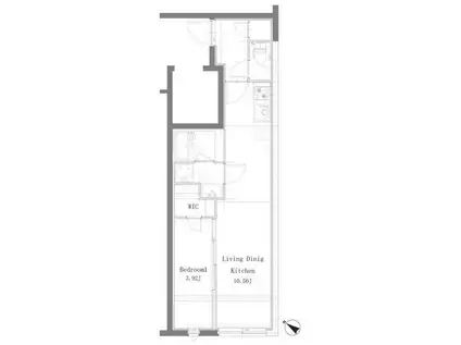 プロスタイルウェルス亀戸水神(1LDK/1階)の間取り写真