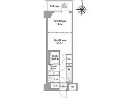 BPRレジデンス大島(1DK/1階)の間取り写真