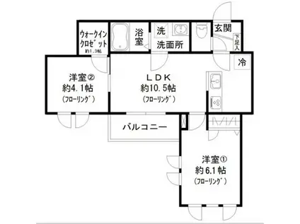 ヴィラローレル(2LDK/3階)の間取り写真