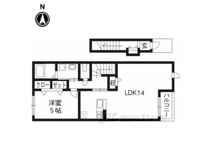 オーブ東山(1LDK/2階)の間取り写真