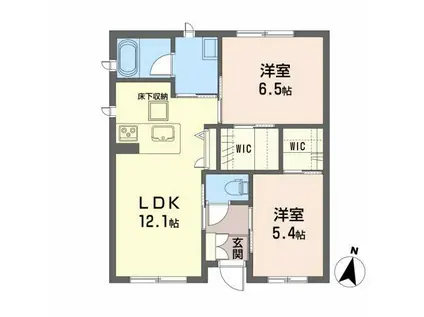 シャーメゾンプランドールA(2LDK/1階)の間取り写真
