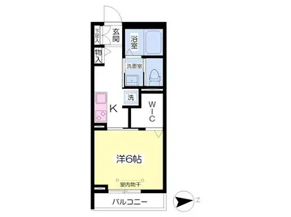 ベル・フェリシア(1K/1階)の間取り写真