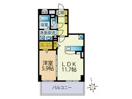 NOHMA (1LDK/6階)の間取り写真