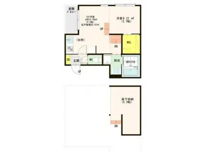 FAUSTA(1DK/1階)の間取り写真