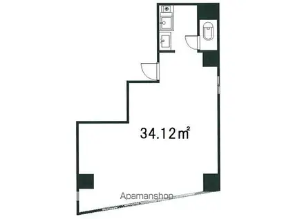 陽光ビル(ワンルーム/2階)の間取り写真