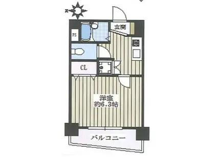 ロアール御茶ノ水順天堂大学前(1K/2階)の間取り写真