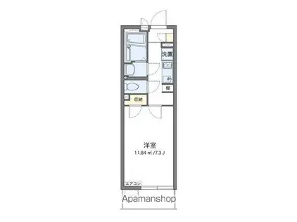 クレイノプラディア(1K/3階)の間取り写真