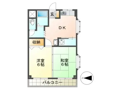 メゾンリーブル(2DK/2階)の間取り写真