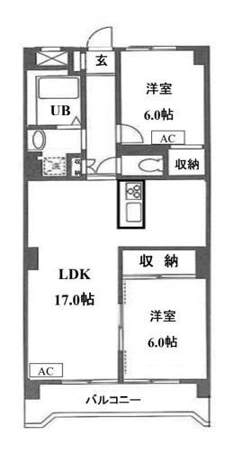グランメール戸田(2LDK/5階)の間取り写真