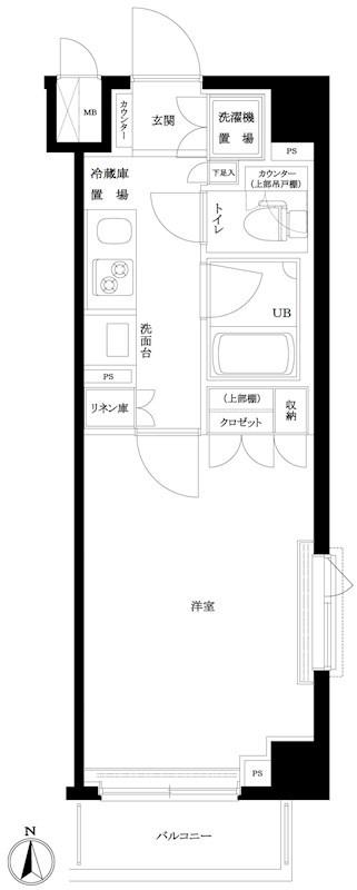 ルーブル錦糸町参番館(1K/8階)の間取り写真
