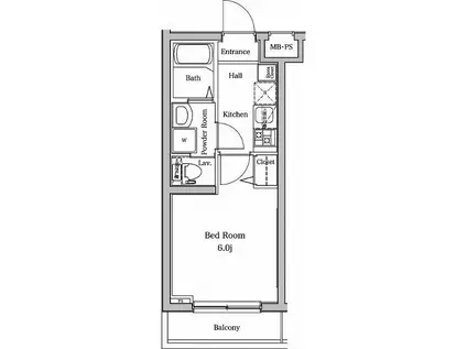 ラフィスタ宮崎台 415(1K/4階)の間取り写真