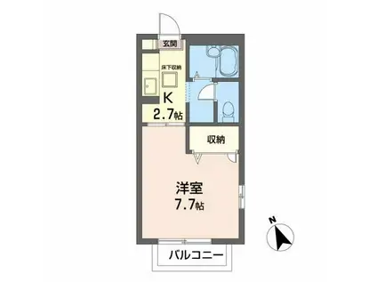 フローラルガーデン(1K/1階)の間取り写真