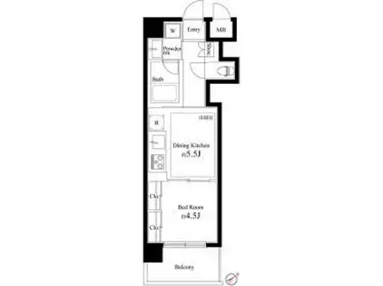 キングハウス巣鴨(1DK/4階)の間取り写真