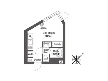 エスタート大井町フォレスト(ワンルーム/3階)の間取り写真