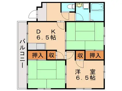 サーフサイドビル高浜(3DK/4階)の間取り写真