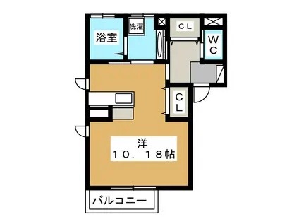 エーテル(ワンルーム/2階)の間取り写真