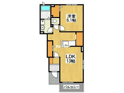 レスポアールV(1LDK/1階)の間取り写真