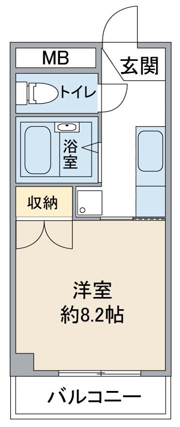 グローリアス城II(1K/4階)の間取り写真
