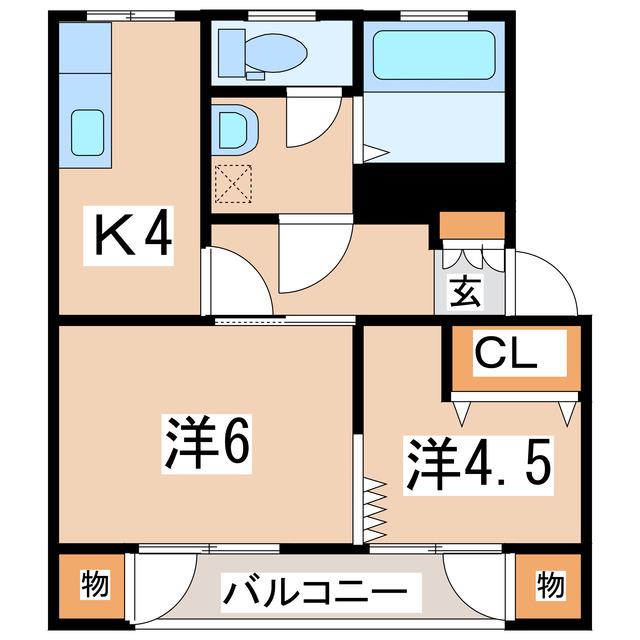 昭和コーポ(2K/4階)の間取り写真