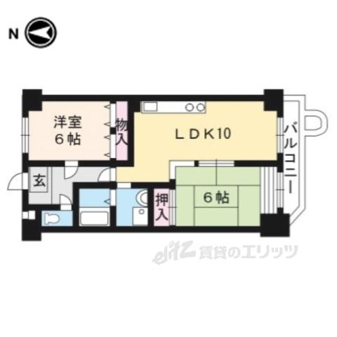 グレース・ダイン(2LDK/6階)の間取り写真