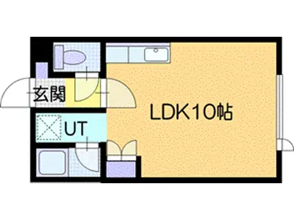 ASハイツ S棟(ワンルーム/1階)の間取り写真