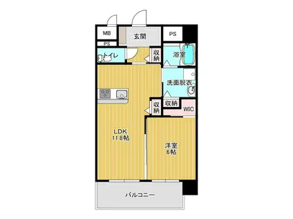 リベール大津(1LDK/5階)の間取り写真