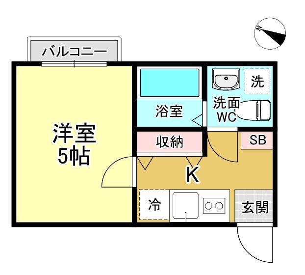 FLEUR S-KASHIWA(1K/1階)の間取り写真