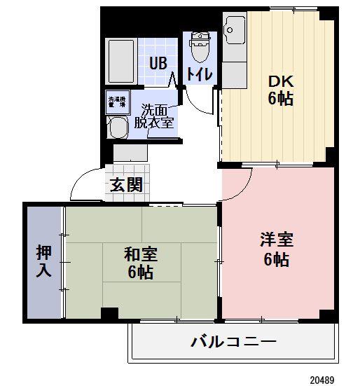 サープラスコスモス(2DK/1階)の間取り写真