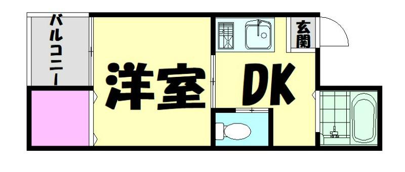 ブルーオーシャン浜寺(1DK/2階)の間取り写真