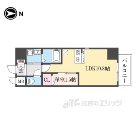 ONLYONE布施(1LDK/2階)の間取り写真
