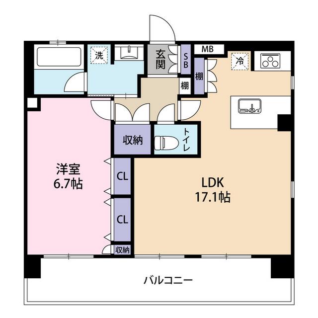 CITYLIFE新大阪LAVENIR(1LDK/5階)の間取り写真