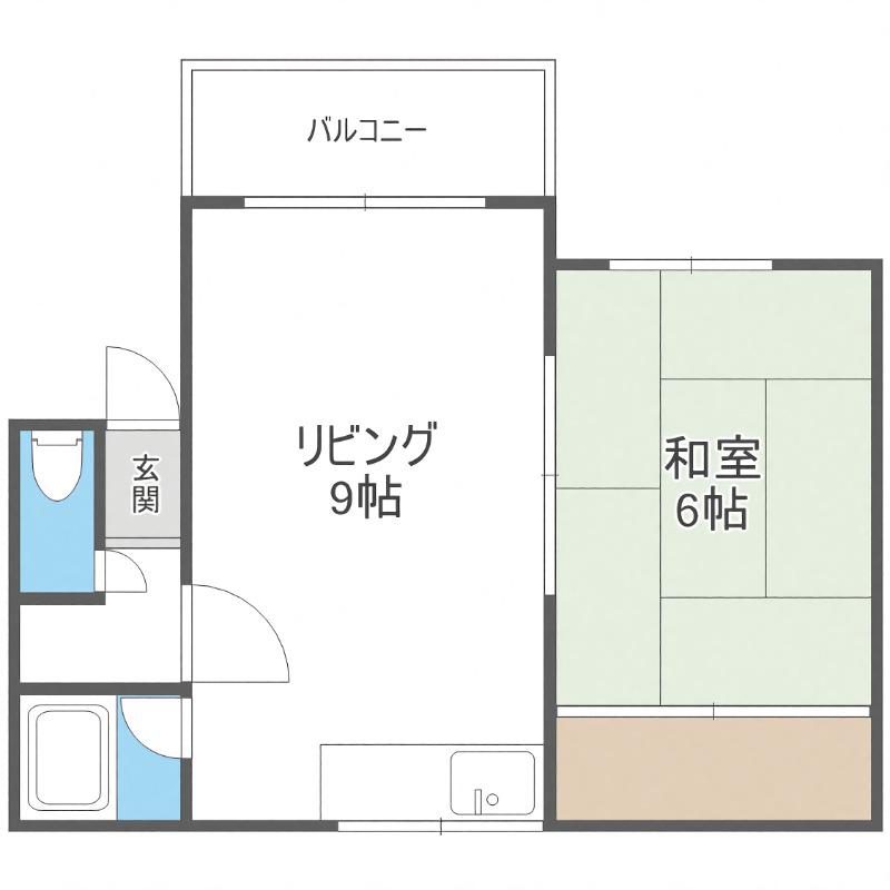 クレセントハウスB(1LDK/2階)の間取り写真