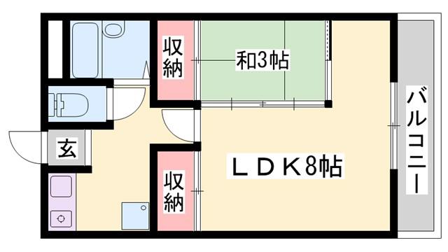 ラフェスタ加東(1LDK/3階)の間取り写真