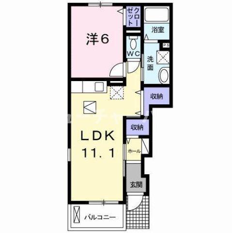 クラール泉 A(1LDK/1階)の間取り写真