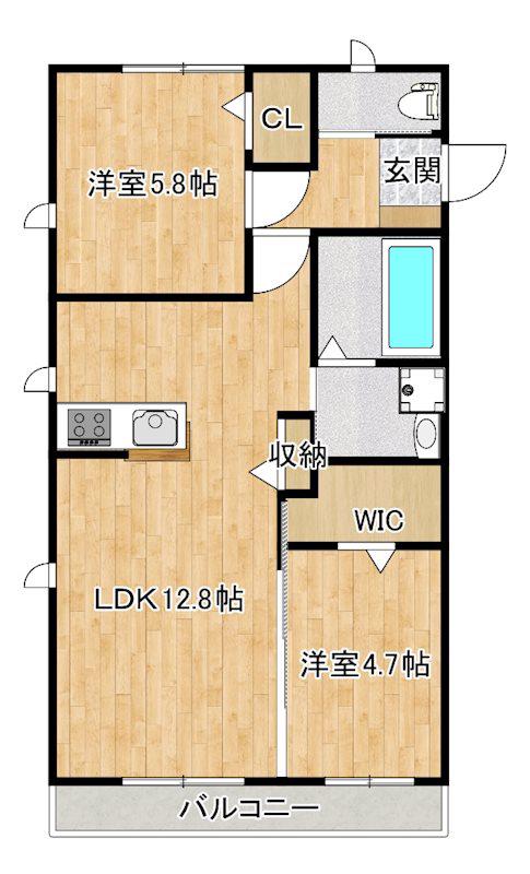 FILO(2LDK/1階)の間取り写真