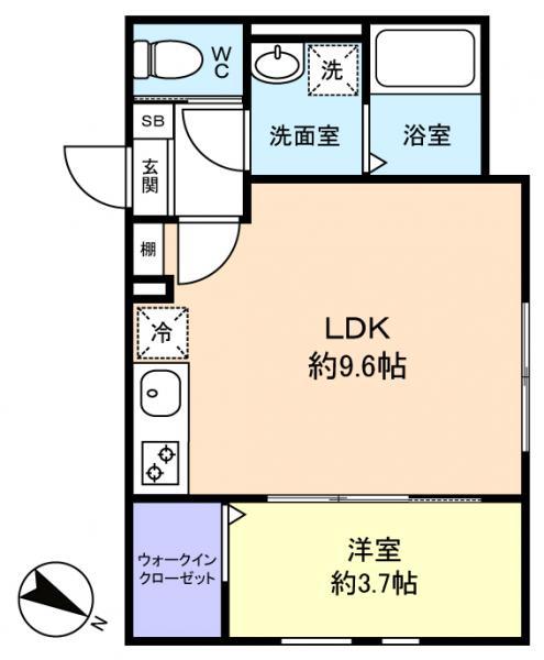 KEIAI RESIDENCE 八千代中央(1LDK/1階)の間取り写真