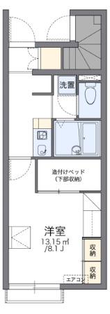 レオパレスK(1K/1階)の間取り写真