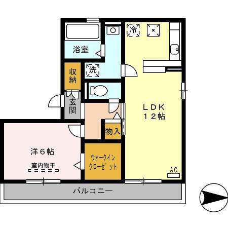 桜 サライ(1LDK/1階)の間取り写真